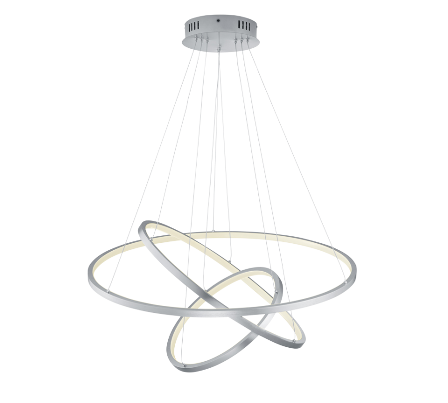 Κρεμαστό Φωτιστικό Nickel Mat 80xH150cm LED 78w 9200lm 3000-6000K Trio Lighting Aaron 352710307