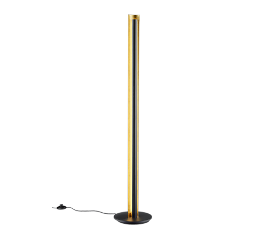 Φωτιστικό Δαπέδου Μαύρο-Χρυσό 25xH142,5cm Led 15w 3000K 1450lm Switch Dimmer Trio Lighting Texel 474410179