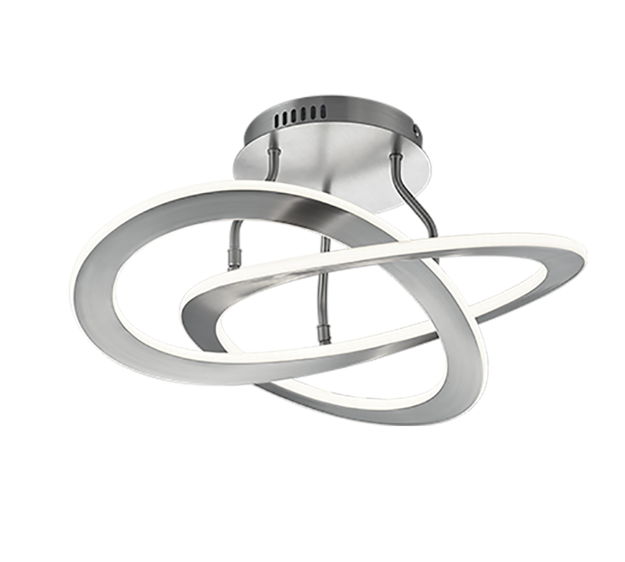 Φωτιστικό Οροφής Νίκελ Ματ 53xH23cm LED 40w 3000K 5200lm Switch Dimmer Trio Lighting Oakland 621710107
