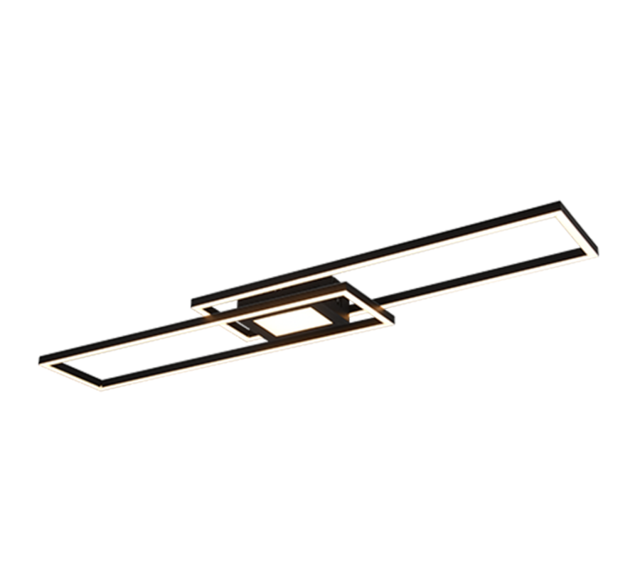 Πλαφονιέρα Οροφής Μαύρο Ματ 110xH7cm LED 37w 2700-6500K 4300lm Trio Lighting Ganado 670710532