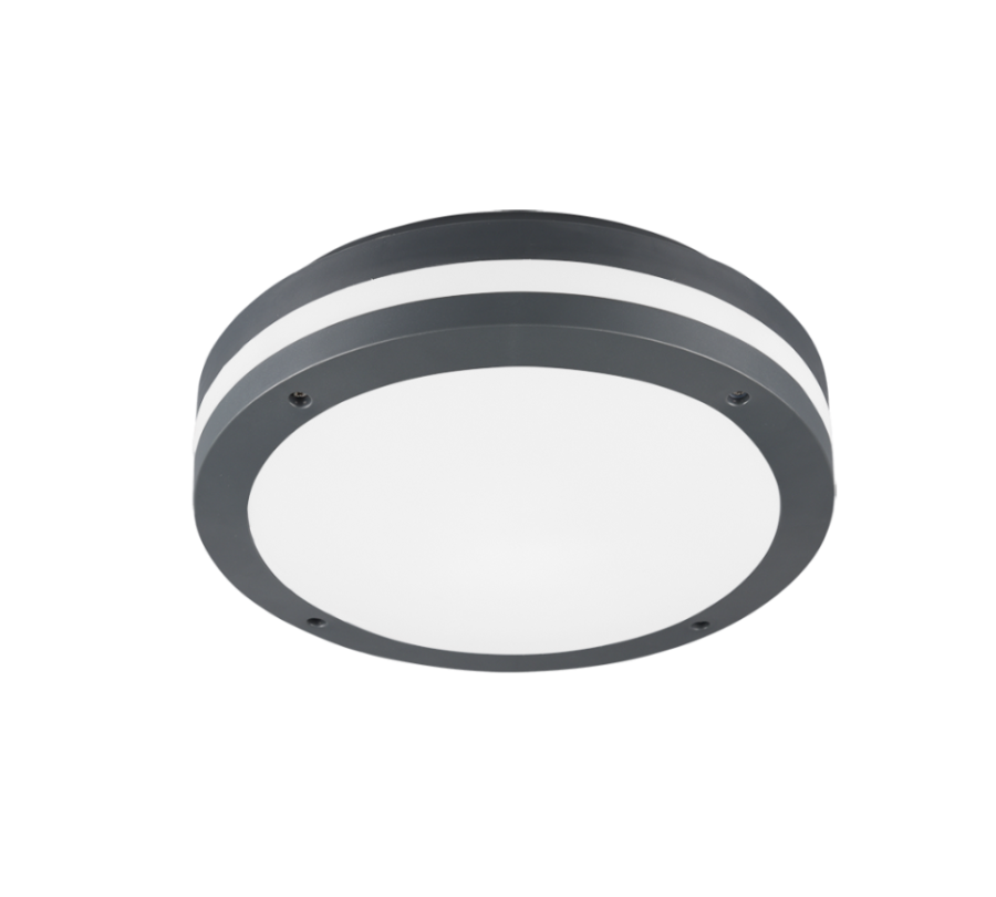 Πλαφονιέρα Οροφής IP54 Ανθρακί 30x9cm LED 11w 3000K 1180lm Trio Lighting Piave 676960142