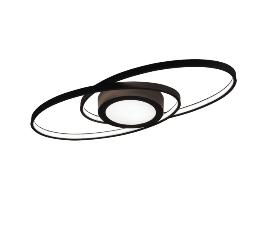 Πλαφονιέρα Οροφής Μέταλλο Ανθρακί 57xH4cm LED 28w 3000K 3400lm Switch Dimmer Trio Lighting Galaxy R62991142