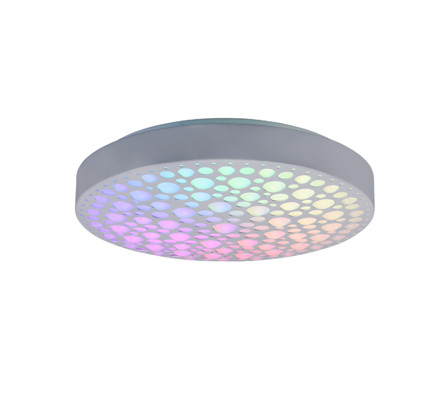 Πλαφονιέρα Οροφής Λευκό Ματ 40xH9cm LED 22w 2700-6000K RGBW 2500lm Remote Control Trio Lighting Chizu R67161131
