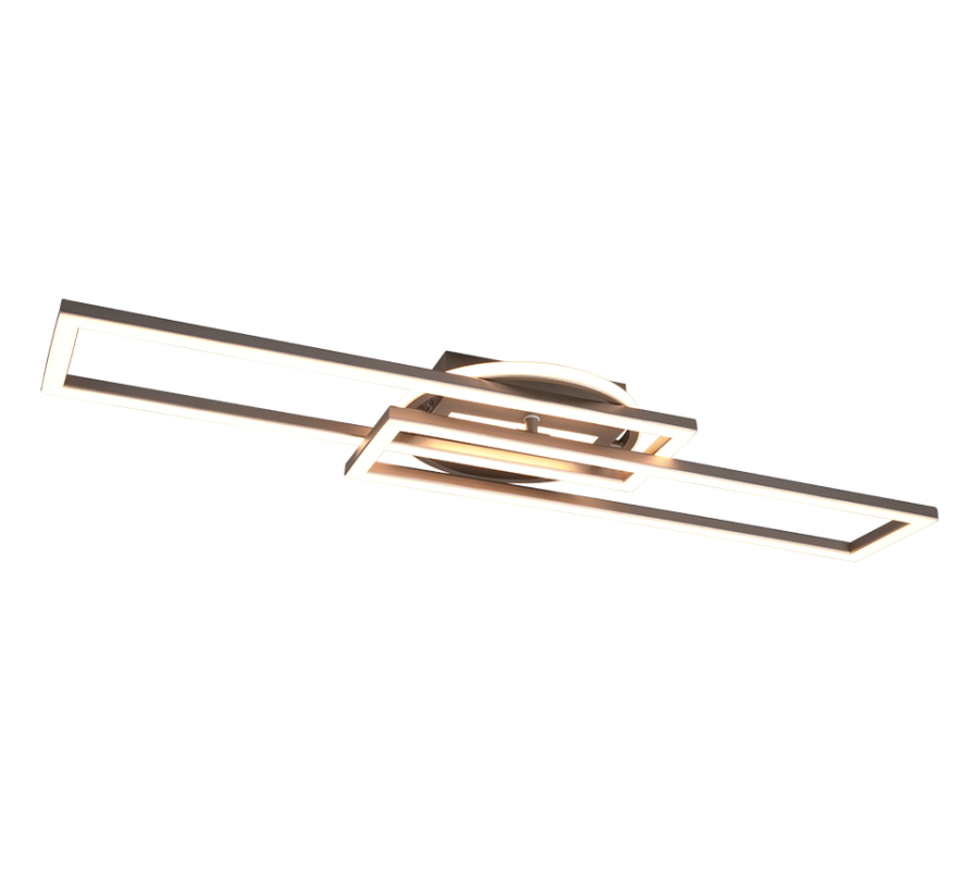 Πλαφονιέρα Οροφής Μεταλλική Nickel Matt 90cm LED 30w 2700-6000K 4500lm Remote Control Trio Lighting Twister R67183107
