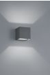Απλίκα Επιτοίχια Ανθρακί 8xH8cm Εξ.Χώρου IP54 LED 3x3w 3000K 2x350lm Trio Lighting Adaja 226860242