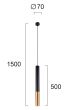Φωτιστικό Κρεμαστό Μονόφωτο 1xGU10 D70xH1500mm Mat Black Antique Oxyde Max Viokef 4236600