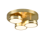Πλαφονιέρα Οροφής Ø35cm Μέταλλο Brass Matt LED 3x8,5w 3000K 3x1000lm Trio Lighting Franklin 626510308