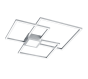 Μεταλλική Πλαφονιέρα Οροφής Νίκελ Ματ 65xH6cm LED 38w 3000K 4400lm Switch Dimmer Trio Lighting Hydra 676210407