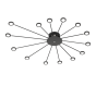 Πλαφονιέρα Οροφής Μαύρη Ματ 115xH10cm Led 15x2,6w 15x270lm 3000Κ Switch Dimmer Trio Lighting Peacock 679511532