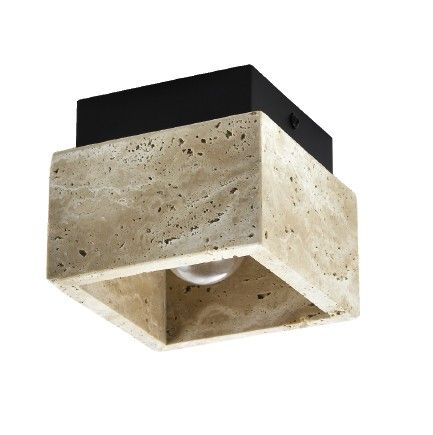 InLight Πλαφονιέρα οροφής γκρι από travertine marble 1XE27 D:12cm 42047