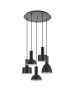SE21-BL-4-5BL-MS123 ADEPT FLEX Black Pendant Black Metal Shade+ HOMELIGHTING 77-8911