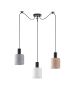 SE21-BL-4-BL3-SH12 ADEPT FLEX Black Pendant White, Grey, Brown Fabric Shade+ HOMELIGHTING 77-8919