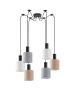 SE21-BL-4-BL6-SH12 ADEPT FLEX Black Pendant White, Grey, Brown Fabric Shade+ HOMELIGHTING 77-8918