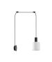SE21-BL-4-NM1W-SH1 ADEPT TUBE Black Matt Wall Lamp White Fabric Shade+ HOMELIGHTING 77-8810