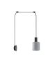 SE21-BL-4-NM1W-SH2 ADEPT TUBE Black Matt Wall Lamp Grey Fabric Shade+ HOMELIGHTING 77-8811