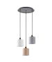 SE21-BL-B10-3BL-SH123 ADEPT FLEX  White, Grey, Brown Fabric Shade Pendant+ HOMELIGHTING 77-8960