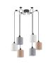 SE21-BL-B10-BL6-SH123  ADEPT FLEX White, Grey, Brown Fabric Shade Pendant+ HOMELIGHTING 77-8963