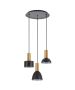 SE21-GM-4-3BL-MS123 ADEPT FLEX Gold Matt Pendant Black Metal Shade+ HOMELIGHTING 77-8940