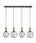 SE21-GM-4-4BL-GR12 ADEPT FLEX Gold Matt Pendant Black Metal Grid+ HOMELIGHTING 77-8937