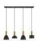 SE21-GM-4-4BL-MS123 ADEPT FLEX Gold Matt Pendant Black Metal Shade+ HOMELIGHTING 77-8942