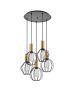 SE21-GM-4-5BL-GR12 ADEPT FLEX Gold Matt Pendant Black Metal Grid+ HOMELIGHTING 77-8936