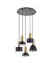 SE21-GM-4-5BL-MS123 ADEPT FLEX Gold Matt Pendant Black Metal Shade+ HOMELIGHTING 77-8941