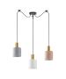 SE21-GM-4-BL3-SH12 ADEPT FLEX Gold Matt Pendant White, Grey, Brown Fabric Shade+ HOMELIGHTING 77-8949