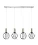 SE21-NM-4-4BL-GR12 ADEPT FLEX Nickel Matt Pendant Black Metal Grid+ HOMELIGHTING 77-8922