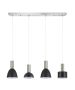 SE21-NM-4-4BL-MS123 ADEPT FLEX Nickel Matt Pendant Black Metal Shade+ HOMELIGHTING 77-8927