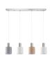 SE21-NM-4-4BL-SH123 ADEPT FLEX Nickel Matt Pendant White, Grey, Brown Fabric Shade+ HOMELIGHTING 77-8932