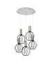 SE21-NM-4-5BL-GR12 ADEPT FLEX Nickel Matt Pendant Black Metal Grid+ HOMELIGHTING 77-8921