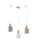 SE21-NM-4-BL3-SH12 ADEPT FLEX Nickel Matt Pendant White, Grey, Brown Fabric Shade+ HOMELIGHTING 77-8934