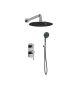 Orabella Elegance - Showerset εντοιχισμού με Μπαταρία λουτρού, εντοιχισμού 2 σημείων, κεφαλή Φ250 με βραχίονα και τηλέφωνο ντουζ με σπιράλ και επιτοίχειο στήριγμα 10269