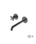 Μπαταρία Νιπτήρα Τοίχου Εlle Cross La Torre Black Brushed 38032-410