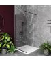 Orabella Serena Black matt H185 100 cm - Καμπίνα ελεύθερης τοποθέτησης με βραχίονα στήριξης τοίχου 30508