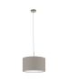 Φωτιστικό Κρεμαστό 1xE27 Ø380xH1100mm Νίκελ Ματ- Ύφασμα Taupe Eglο Pasteri 31572
