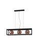 Κρεμαστό Φωτιστικό Ράγα L110xH150cm Τρίφωτο 3xE27 Μαύρο-Γυαλί Χρώμα Χαλκού Eglo Cordoba 390091