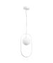 Κρεμαστό Φωτιστικό Μονόφωτο 1xG9 Ø15x40-cm Καλώδιο 150cm Λευκό Μέταλλο και Λευκή Οπαλίνα Inlight 4050-WH
