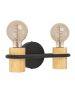 Φωτιστικό Απλίκα Δίφωτη L285xH90mm 2xΕ27 Μέταλλο-Ξύλο Μαύρο Φυσικό Eglo Chieveley 43542