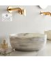 Νιπτήρας Μαρμάρινος Thalo Φ33 h.12.5 Fossil Carrara Nuovo DR33-300