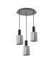 SE21-BL-4-3BL-GL1 ADEPT TUBE Black Pendant Smoked Glass+ HOMELIGHTING 77-8487