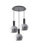 SE21-BL-4-3BL-GL2 ADEPT TUBE Black Pendant Smoked Glass+ HOMELIGHTING 77-8494