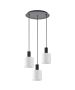 SE21-BL-4-3BL-SH1 ADEPT TUBE Black Pendant White Fabric Shade+ HOMELIGHTING 77-8509