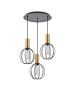 SE21-GM-4-3BL-GR1 ADEPT TUBE Gold Matt Pendant Black Metal Grid+ HOMELIGHTING 77-8628