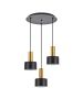 SE21-GM-4-3BL-MS1 ADEPT TUBE Gold Matt Pendant Black Metal Shade+ HOMELIGHTING 77-8635