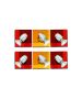 GU1094J-3B (x2) Colours Spot Packet Chrome metal rotating spot with decorative red and yellow g HOMELIGHTING 77-8863