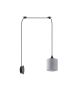 SE21-BL-B10-BL1W-SH2 ADEPT PENDANT Grey Fabric Wall Lamp + HOMELIGHTING 77-9008