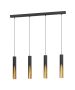 Κρεμαστό Φωτιστικό Ράγα 92,5xH110cm Τετράφωτο 4xGU10 3000K 345lm Μαύρο-Χρυσό Eglo Barbotto 900873
