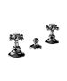 Horus Julia Victoria Julia Victoria Classic Collection - 3 Hole Bidet Set, Spray and Rim Fill Valves with Automatic Pop-up Waste - Matt Nickel 01.358-NM