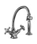 Horus Éloise Classic Collection - Mono Kitchen Mixer, with Deck Side Handspray / No Waste - Matt Nickel 02.123-NM